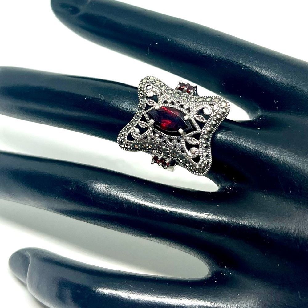 Vintage 925 Art Deco Ring, Size 6